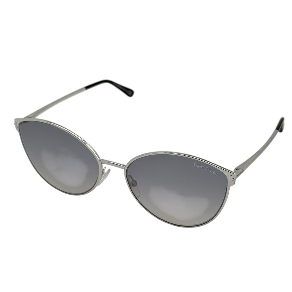 Tom Ford Zeila Cat Eye Silver Sunglasses Womens TF654 Rhodium Black